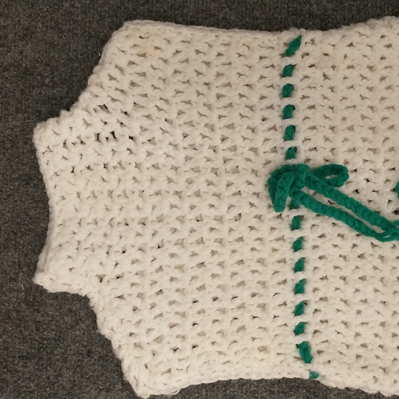 Vintage 60's 70's Crochet Knit Mini Dress Tunic Girls Groovy Mid Authentic - Picture 8 of 10